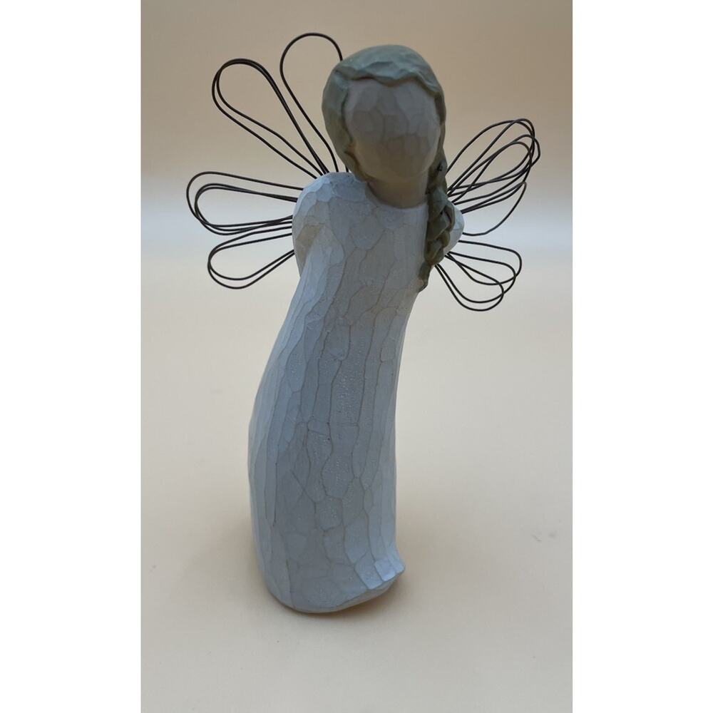 Willow Tree Thank You Angel With Rare Blue Flowers Demdaco Susan Lordi 2002
